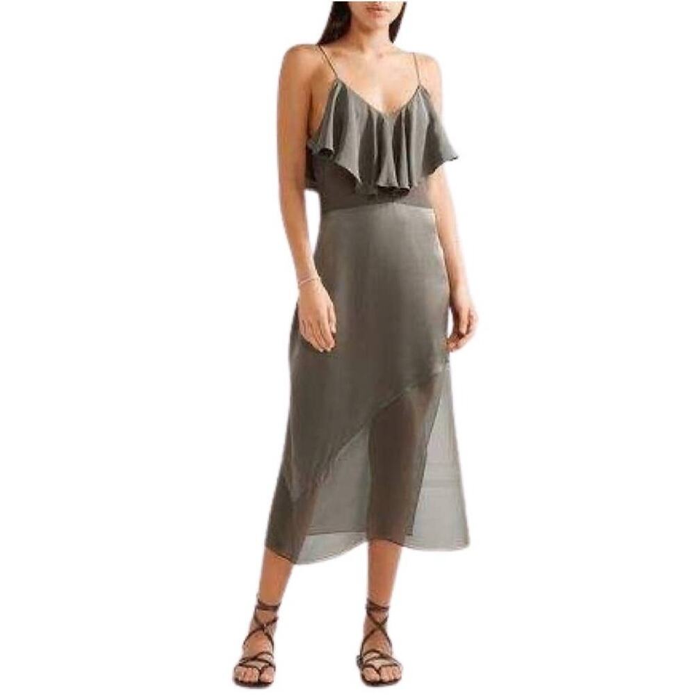 Fleur du mal Silk Chiffon green dress